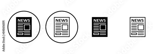 Newspaper icon set. news paper vector sign