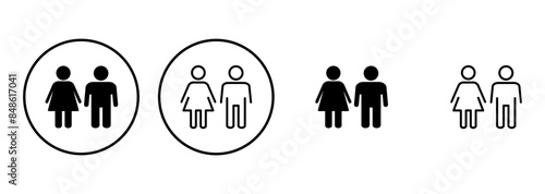 Man and woman icon set. male and female symbol