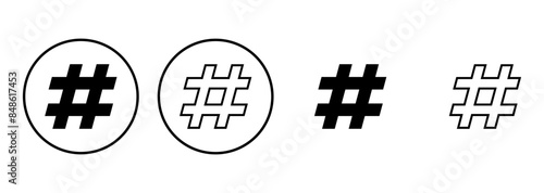 Hashtag icon set. hashtag symbol
