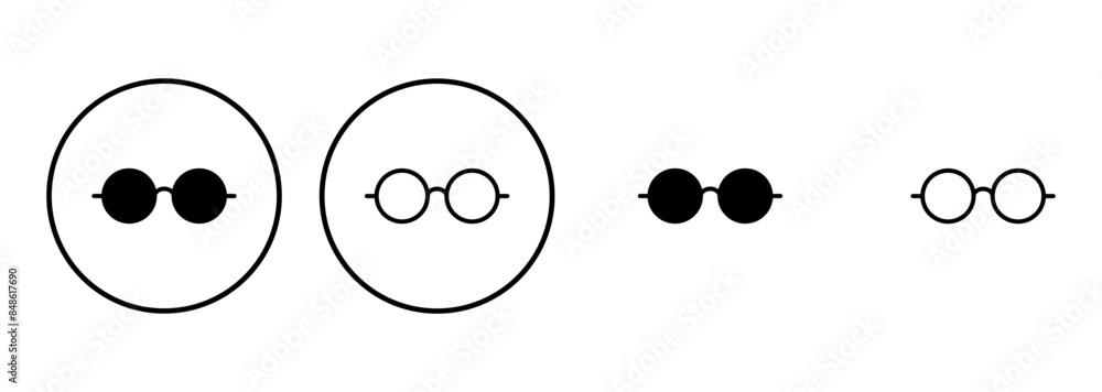 Glasses icon set. Glasses vector icon Glasses icon set. Glasses vector icon