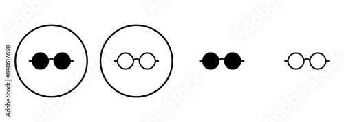 Glasses icon set. Glasses vector icon