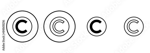 Copyright icon set. copyright symbols