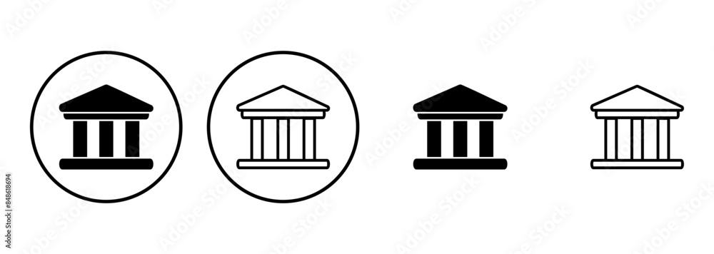 Bank icon set. bank vector icon, museum, university Bank icon set. bank vector icon, museum, university