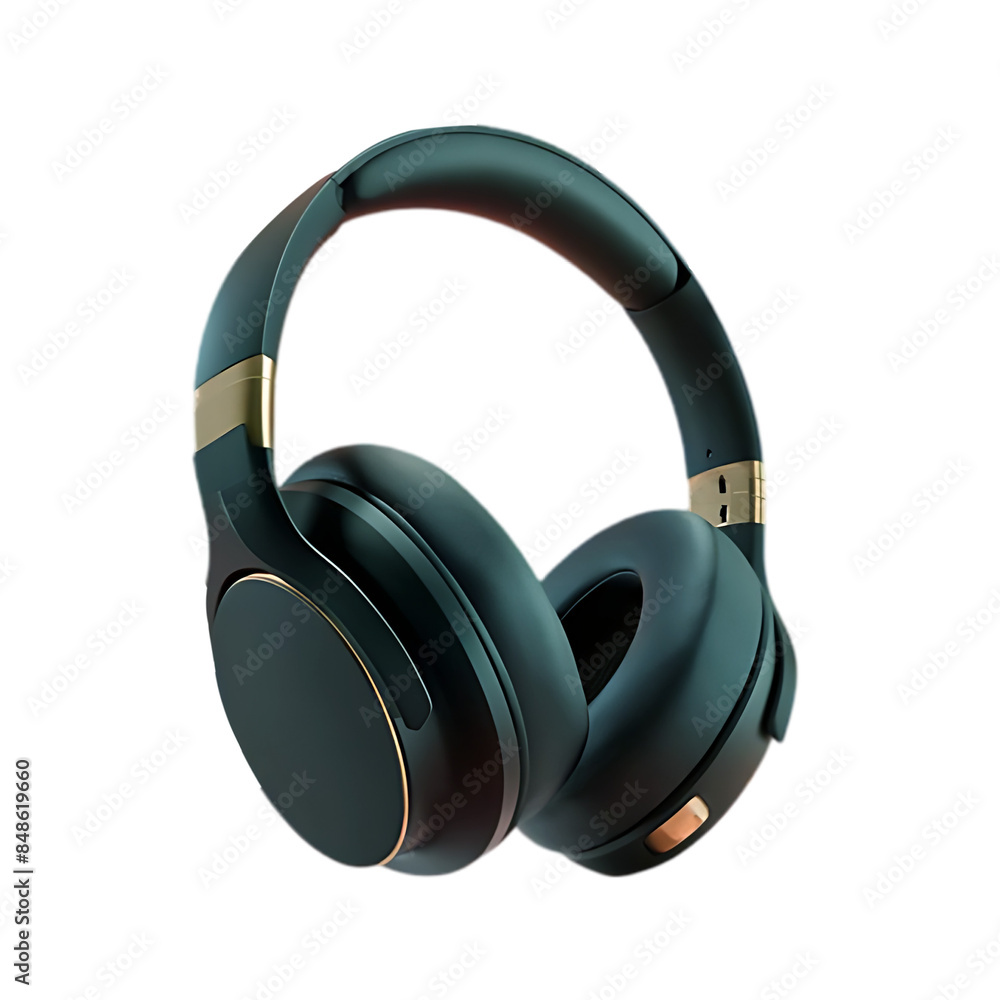 Modern headphone isolated on a transparent background by AI generative. Modern headphone isolated on a transparent background by AI generative.