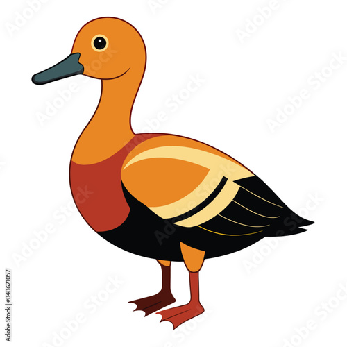 Solid color Fulvous Whistling Duck animal vector design