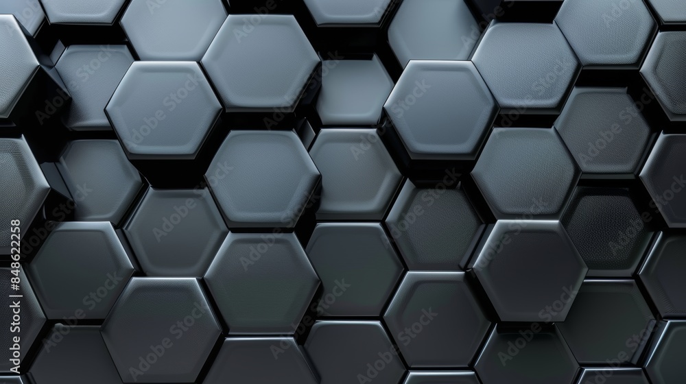 Abstract hexagonal pattern in dark grey, creating a modern and geometric design. Abstract hexagonal pattern in dark grey, creating a modern and geometric design.