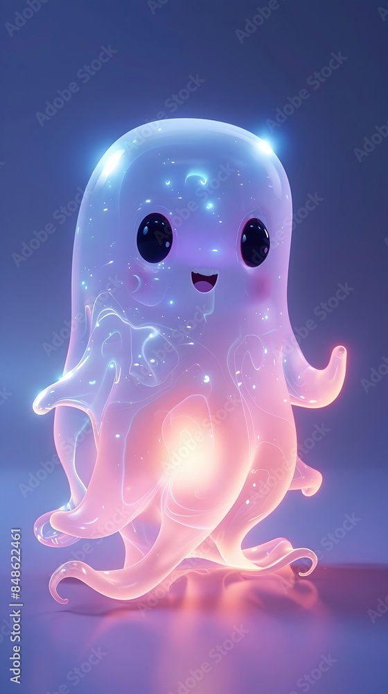 Enchanting Spectral Chibi with Ethereal Glowing Wisps in Surreal Dreamlike Atmosphere Enchanting Spectral Chibi with Ethereal Glowing Wisps in Surreal Dreamlike Atmosphere