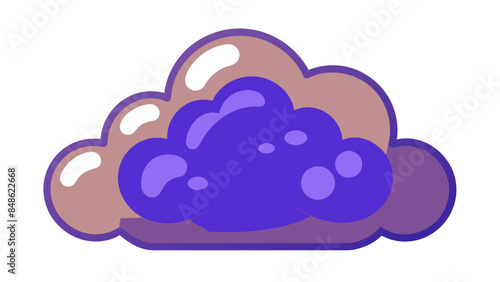 Weather app icon, cloud on the background. Weather app symbol representing a weather-related feature or application.
