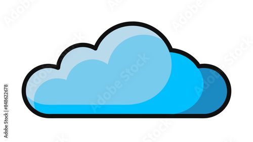 Weather app icon, cloud on the background. Weather app symbol representing a weather-related feature or application.