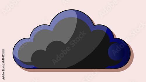 Weather app icon, cloud on the background. Weather app symbol representing a weather-related feature or application.