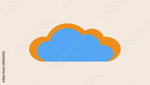 Weather app icon, cloud on the background. Weather app symbol representing a weather-related feature or application.