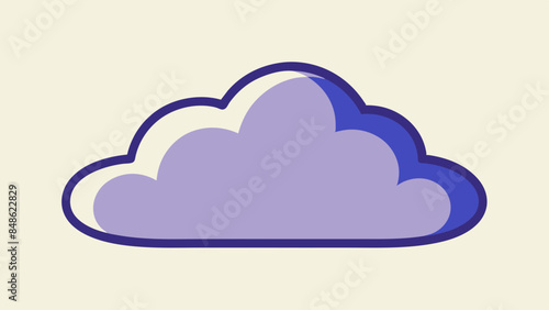Weather app icon, cloud on the background. Weather app symbol representing a weather-related feature or application.