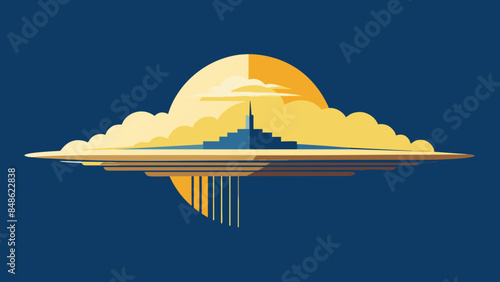 Weather app icon, cloud on the background. Weather app symbol representing a weather-related feature or application.