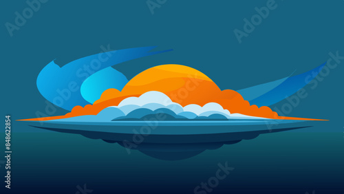 Cloud graphic on the background, Minimalistic cloud shape on the background representing a weather-related feature or application.