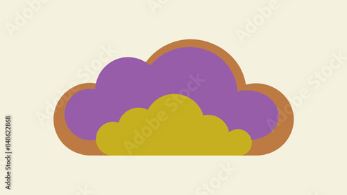 Cloud graphic on the background, Minimalistic cloud shape on the background representing a weather-related feature or application.