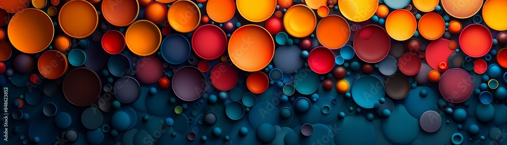 Abstract colorful spheres on a blue background. Abstract colorful spheres on a blue background.