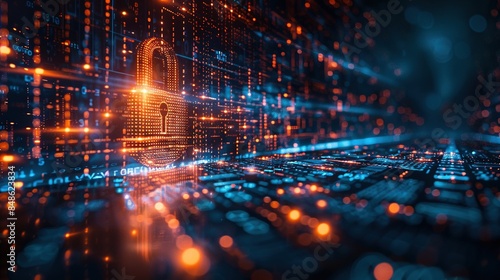 Wallpaper Mural Digital image of the lock. The concept of aesthetic security. Big data flow. Modern data safety backdrop. Generative AI Torontodigital.ca