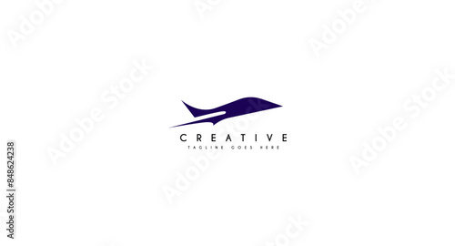 Jet Plane Logo design vector illustration.