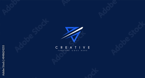 Plane with swoosh for aviation logo design vector illustration.