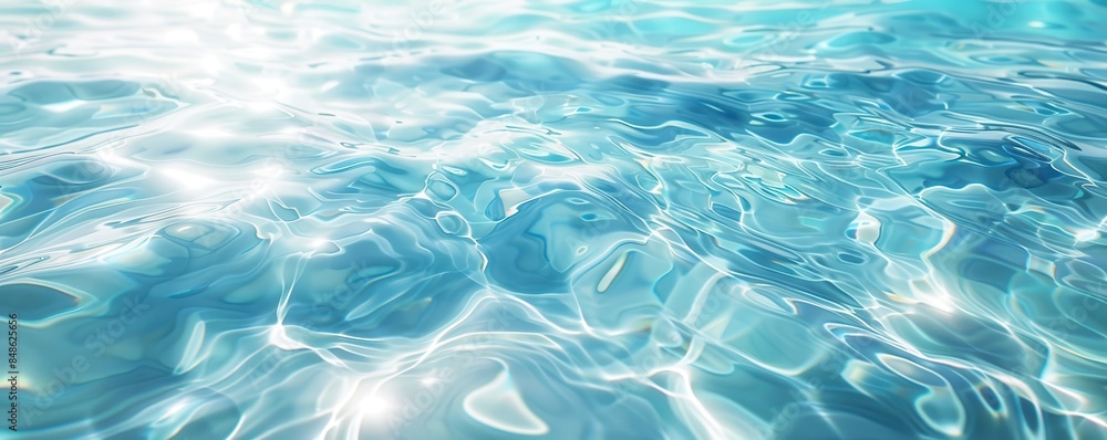 Shimmering Aqua, A Close-Up of Gentle Ripples and Sparkling Light on a Tranquil Water Surface Shimmering Aqua, A Close-Up of Gentle Ripples and Sparkling Light on a Tranquil Water Surface