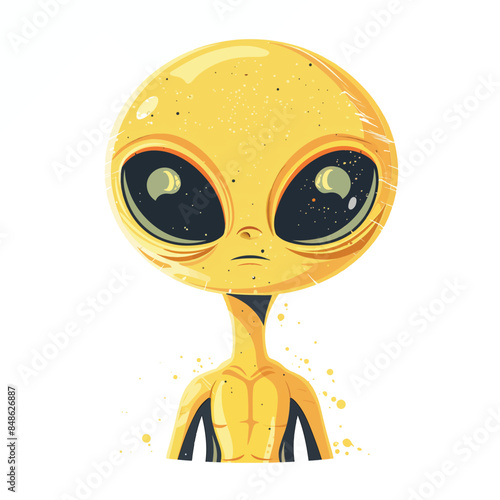 Alien illustration isolated on white background