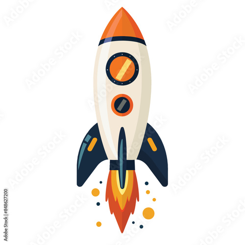 rocket illustration isolated on white background