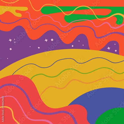 Hand Drawing Abstract Nature Background