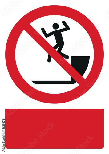 ISO prohibition safety signs v2 no jumping down your custom message here portrait size a4/a3/a2/a1	
