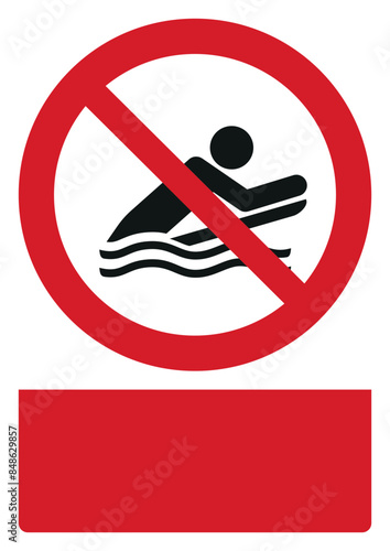 iso prohibition safety signs v2 no body boarding your custom message here portrait size a4/a3/a2/a1	

