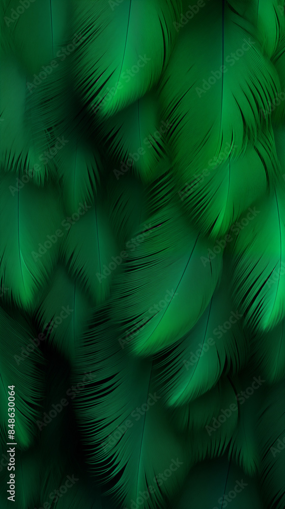 Pattern Background Abstract Image, Green Bird Feathers, Texture, Wallpaper, Background, Cell Phone Cover and Screen, Smartphone, Computer, Laptop, Format 9:16 and 16:9 - PNG