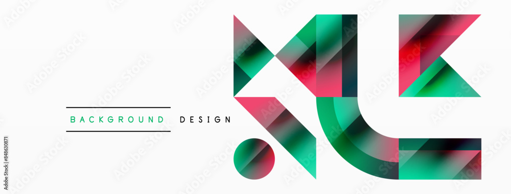 Geometric background with squares, triangles, circles. Shapes harmoniously interact, creating visually striking design for digital designs, presentations, website banners, social media posts Geometric background with squares, triangles, circles. Shapes harmoniously interact, creating visually striking design for digital designs, presentations, website banners, social media posts