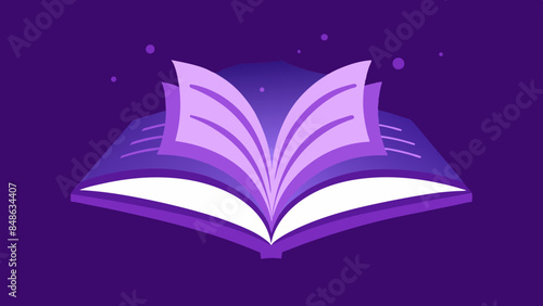 An open book icon on a dark background represents knowledge and learning. Icon of an open book on a dark background.