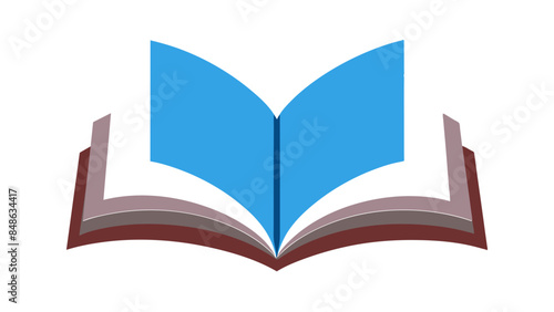 An open book icon on a dark background represents knowledge and learning. Icon of an open book on a dark background.