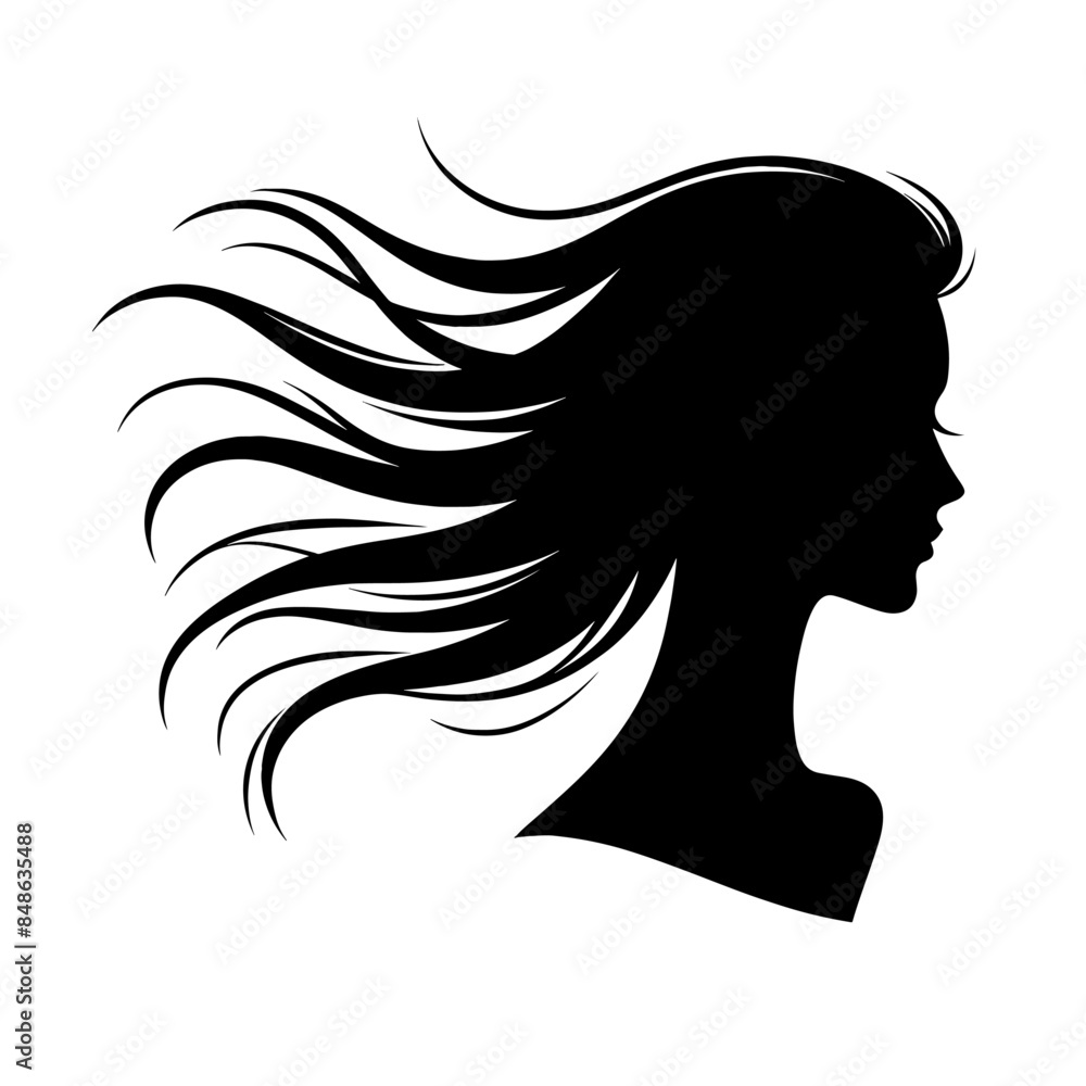 simple silhouette hair style white background vector simple silhouette hair style white background vector