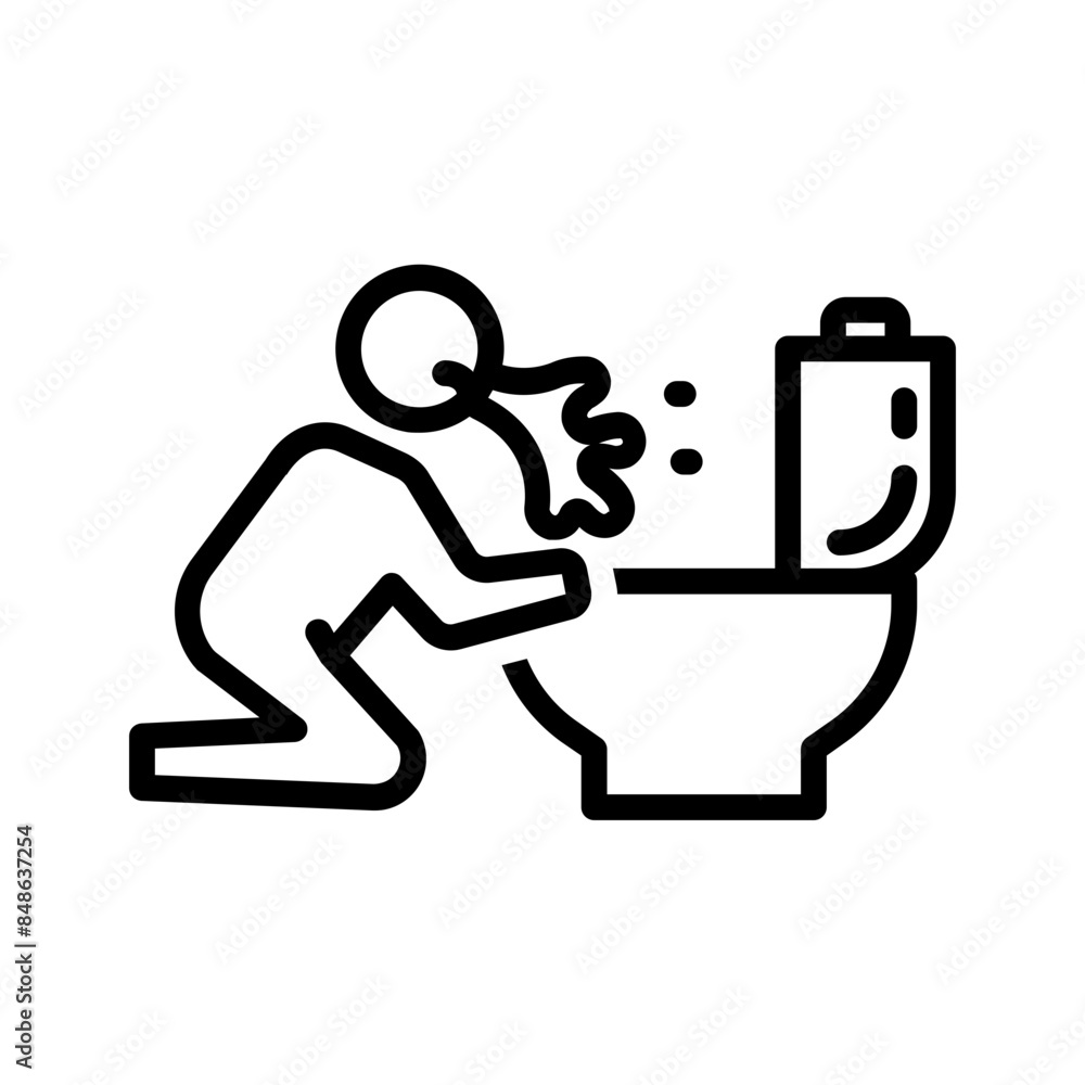 Vector black line icon for Diarrhea Vector black line icon for Diarrhea