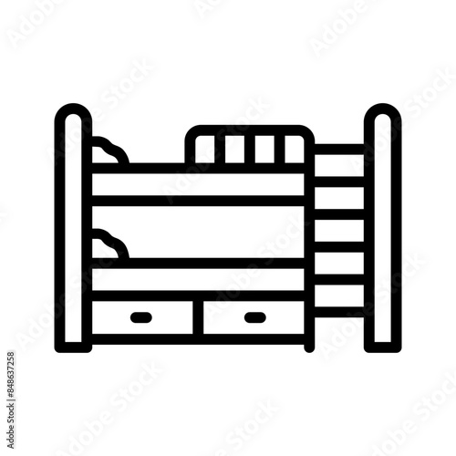 Vector black line icon for Dorm room