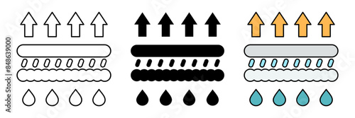 collection of moisture absorbing icons. modern design isolated on white background