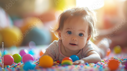 Playtime Fun: Toddlers play with brightly colored toys to encourage curiosity and exploration in early childhood.