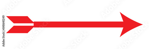 long arrow vector, icon. red horizontal double side arrow. Straight long arrow vector icon set. Long arrows left and right in flat style. Long arrow silhouette, symbol eps 10 