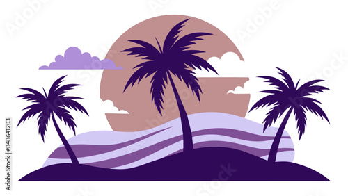 Palm trees and waves, capture the essence of a dream vacation. palm trees and waves, hinting at serene beach holidays.