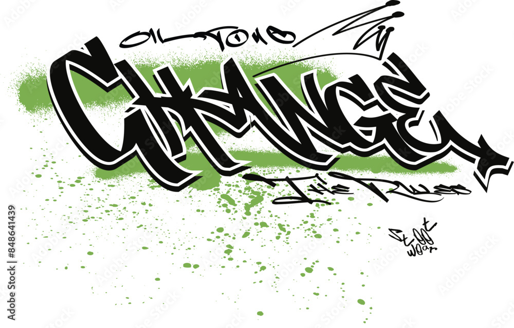 Urban typography street art graffiti slogan print with spray splash effect for graphic tee t shirt or sweatshirt - Vector Urban typography street art graffiti slogan print with spray splash effect for graphic tee t shirt or sweatshirt - Vector