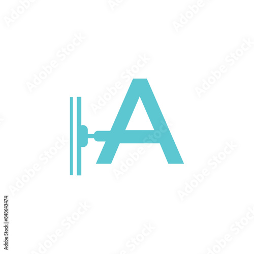 Letter A wiper glass logo icon vector template