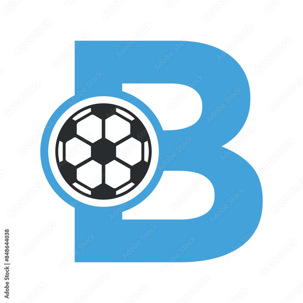 Football Logo combine with letter B vector template Football Logo combine with letter B vector template