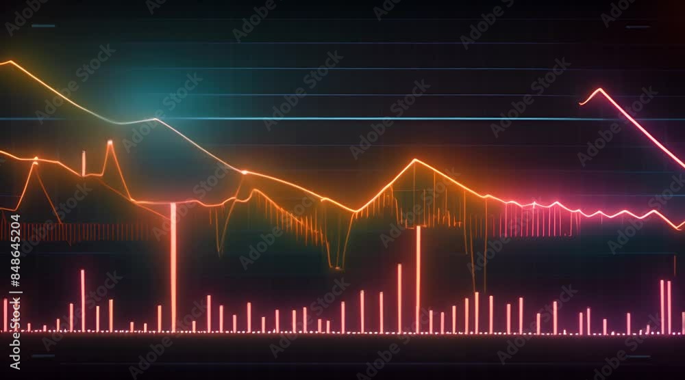 Abstract financial data graph on the monitor screen. Business report for analysis. Abstract financial data graph on the monitor screen. Business report for analysis.