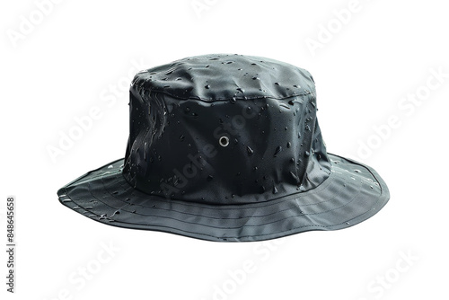 Water Drops On A Black Hat