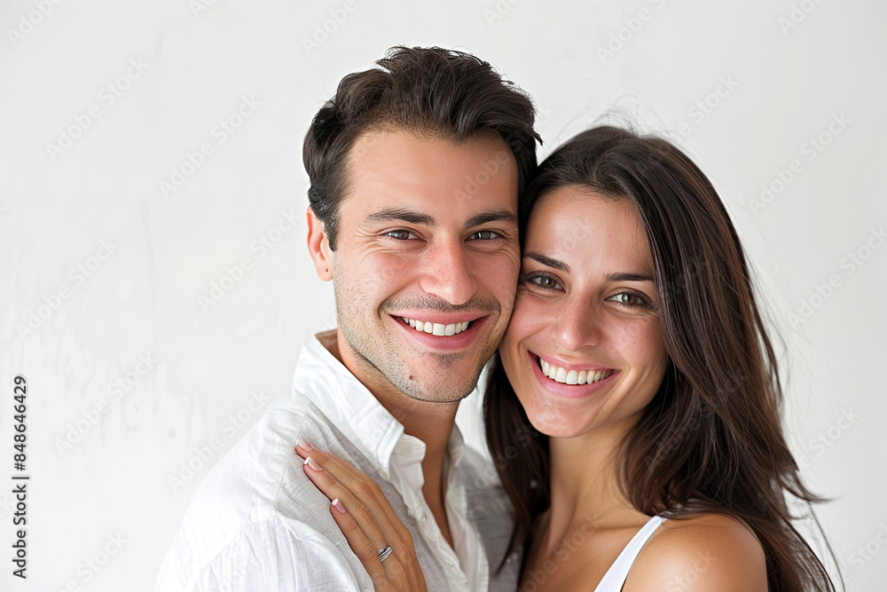 Happy White Caucasian Couple isolated on a White Background Smiling Embracing Love Romantic Joyful Cheerful Portrait Studio Photography Relationship Togetherness Happy White Caucasian Couple isolated on a White Background Smiling Embracing Love Romantic Joyful Cheerful Portrait Studio Photography Relationship Togetherness