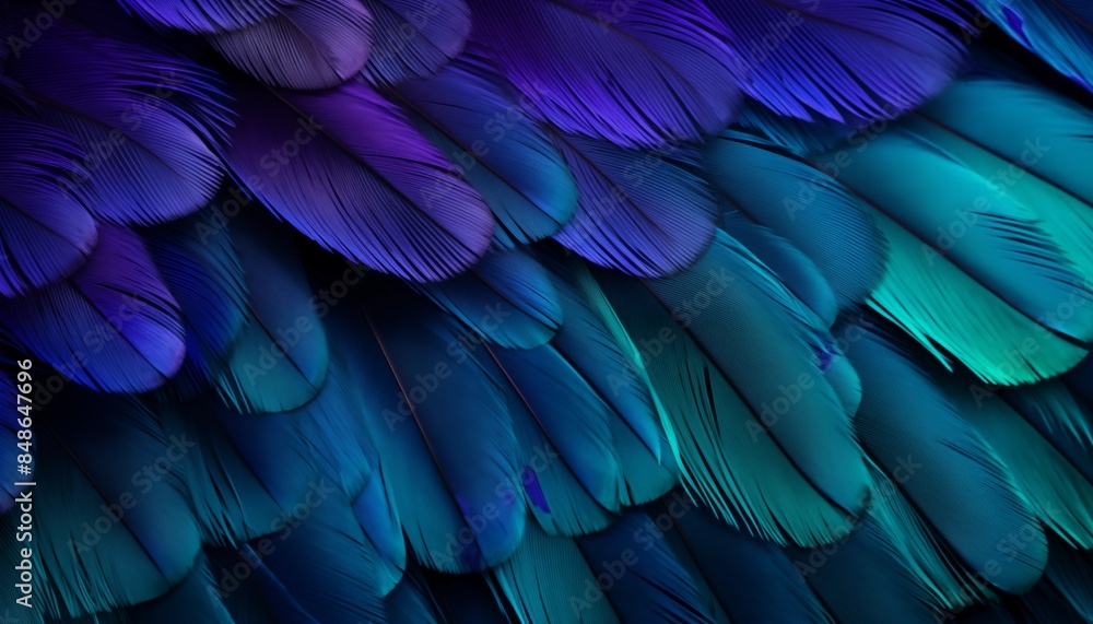 Fototapeta premium blue and green purple macaw feathers