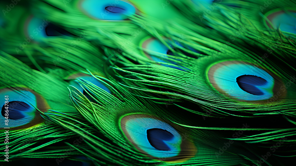 Obraz premium A photo of a close up peacock feathers 