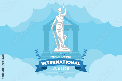 World day for international justice poster concept.