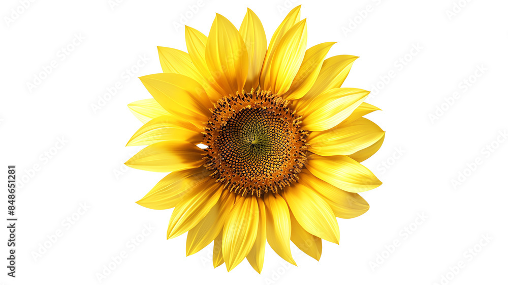 Bright and vibrant sunflower with yellow petals and a brown center, isolated on a white background, perfect for nature and floral-themed designs. , transparent Bright and vibrant sunflower with yellow petals and a brown center, isolated on a white background, perfect for nature and floral-themed designs. , transparent